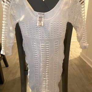 bebe all white dress